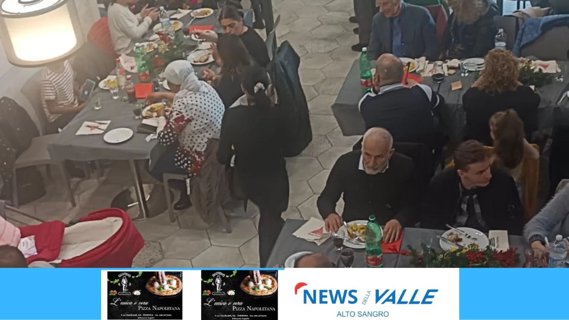 Isernia: pranzo solidale con la comunità di Sant’Egidio quest’oggi presso la Pizzeria “Napul’è”. Momento sociale e di scambio di auguri.